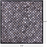Square Natural Cowhide Hand Stitched Patchwork Rug - 8' 0" X 8' 0" - Golden Nile
