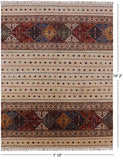 Ivory Khorjin Persian Gabbeh Hand Knotted Wool Area Rug - 7' 10" X 10' 2" - Golden Nile