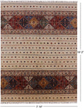 Ivory Khorjin Persian Gabbeh Hand Knotted Wool Area Rug - 7' 10" X 10' 2" - Golden Nile