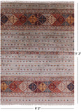Khorjin Persian Gabbeh Handmade Wool Rug - 8' 2" X 11' 2" - Golden Nile