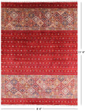 Red Khorjin Persian Gabbeh Handmade Wool Area Rug - 8' 4" X 11' 4" - Golden Nile