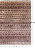 Ivory Tribal Gabbeh Hand Knotted Wool Area Rug - 8' 2" X 11' 10" - Golden Nile