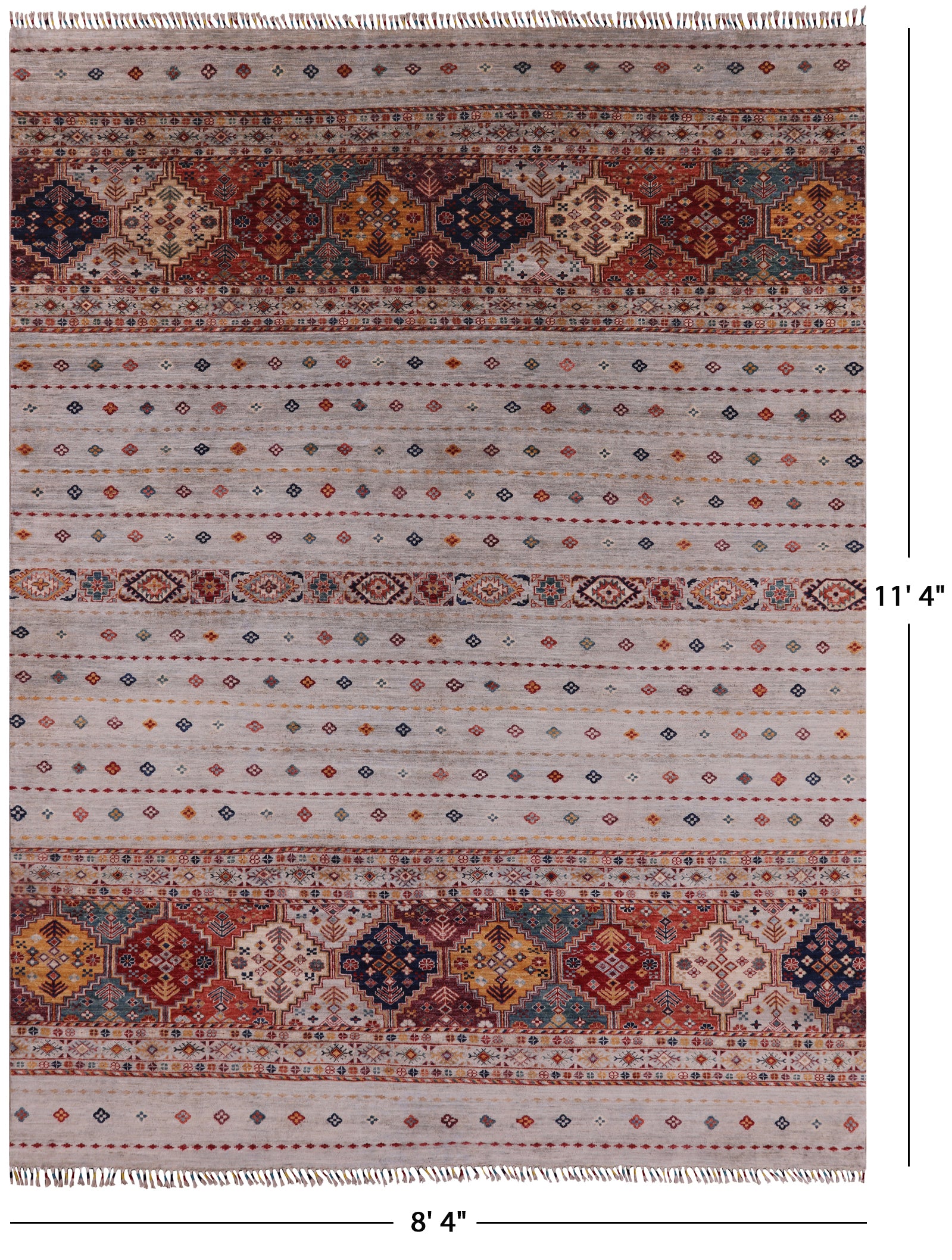 Khorjin Persian Gabbeh Hand Knotted Wool Area Rug - 8' 4" X 11' 4" - Golden Nile