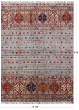 Khorjin Persian Gabbeh Hand Knotted Wool Rug - 4' 10" X 6' 9" - Golden Nile