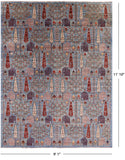 Blue Persian Ziegler Handmade Wool Area Rug - 9' 1" X 11' 10" - Golden Nile