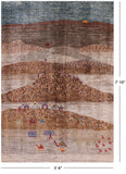 Tribal Gabbeh Hand Knotted Wool Rug - 5' 6" X 7' 10" - Golden Nile