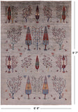Gabbeh Hand Knotted Wool Area Rug - 6' 8" X 9' 7" - Golden Nile