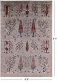 Gabbeh Hand Knotted Wool Area Rug - 6' 8" X 9' 7" - Golden Nile