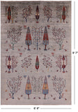 Gabbeh Hand Knotted Wool Area Rug - 6' 8" X 9' 7" - Golden Nile
