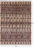 Ivory Tribal Gabbeh Handmade Wool Area Rug - 5' 9" X 8' 0" - Golden Nile
