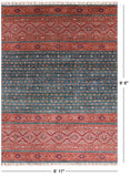Green Khorjin Persian Gabbeh Hand Knotted Wool Rug - 6' 11" X 9' 6" - Golden Nile