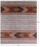 Khorjin Persian Gabbeh Hand Knotted Wool Area Rug - 8' 3" X 9' 9" - Golden Nile