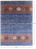 Blue Khorjin Persian Gabbeh Handmade Wool Area Rug - 8' 3" X 11' 5" - Golden Nile