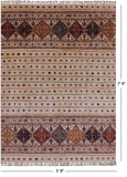 Ivory Khorjin Persian Gabbeh Hand Knotted Wool Area Rug - 5' 8" X 7' 9" - Golden Nile
