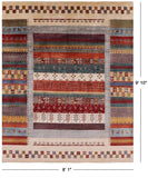 Persian Tribal Gabbeh Hand Knotted Wool Area Rug - 8' 1" X 9' 10" - Golden Nile