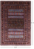 Brown Persian Tribal Gabbeh Handmade Wool Area Rug - 5' 8" X 7' 11" - Golden Nile