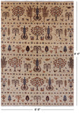 Ivory Tribal Persian Gabbeh Hand Knotted Wool Area Rug - 6' 6" X 9' 4" - Golden Nile