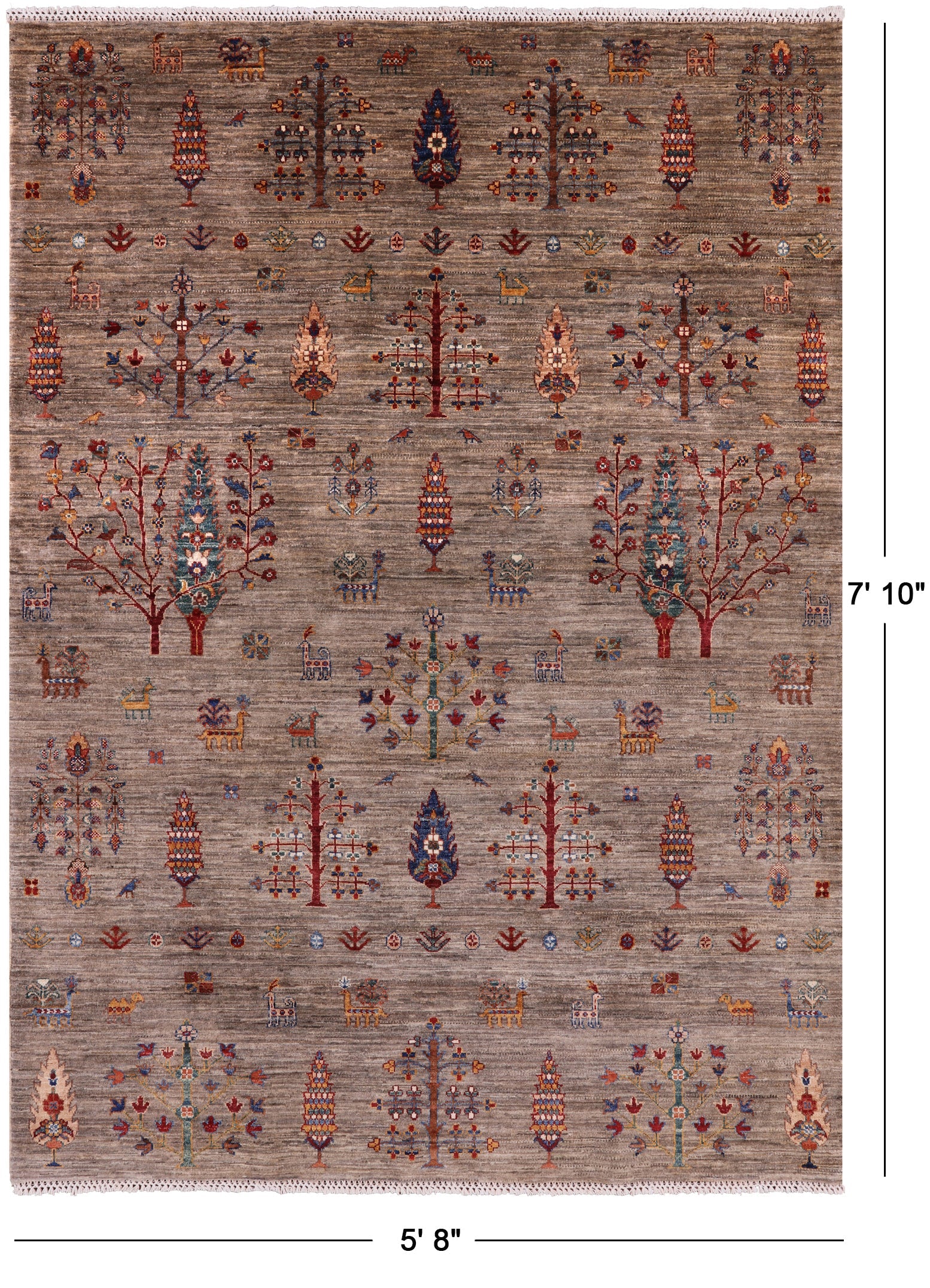 Persian Gabbeh Hand Knotted Wool Area Rug - 5' 8" X 7' 10" - Golden Nile