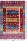 Tribal Persian Gabbeh Hand Knotted Wool Area Rug - 4' 3" X 6' 2" - Golden Nile