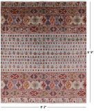 Persian Gabbeh Hand Knotted Wool Area Rug - 8' 2" X 9' 9" - Golden Nile