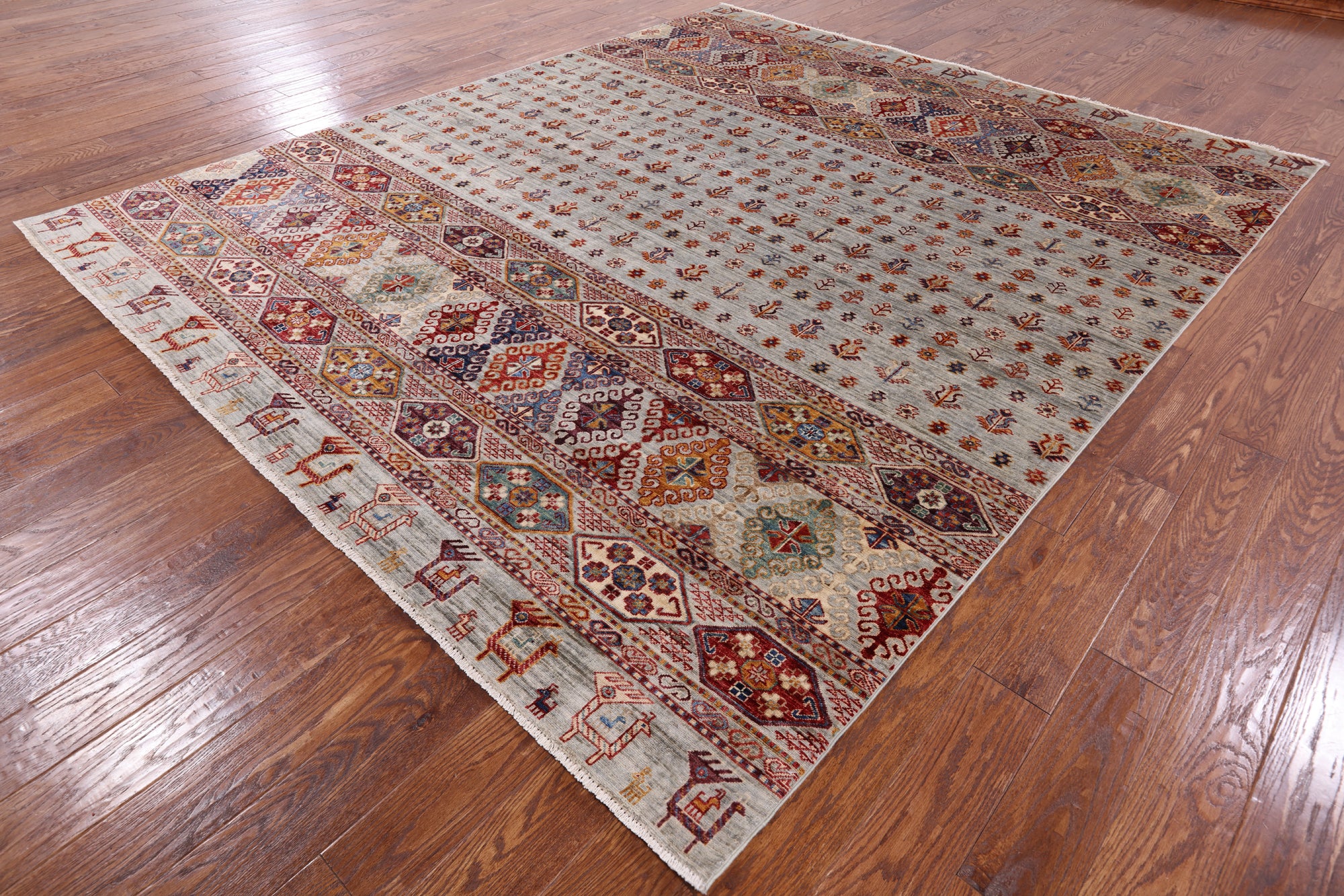 Persian Gabbeh Hand Knotted Wool Area Rug - 8' 2" X 9' 9"