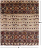 Ivory Persian Gabbeh Handmade Wool Area Rug - 8' 4" X 9' 6" - Golden Nile