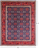 Blue Fine Serapi Hand Knotted Wool Area Rug - 9' 2" X 11' 7" - Golden Nile