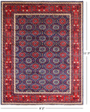 Blue Fine Serapi Hand Knotted Wool Area Rug - 9' 2" X 11' 7" - Golden Nile