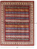 Tribal Persian Gabbeh Hand Knotted Wool Area Rug - 5' 9" X 7' 7" - Golden Nile