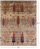 Persian Gabbeh Hand Knotted Wool Area Rug - 5' 0" X 6' 5" - Golden Nile
