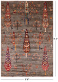 Tribal Persian Gabbeh Handmade Wool Rug - 5' 8" X 8' 2" - Golden Nile