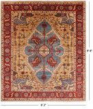 Persian Fine Serapi Handmade Wool Area Rug - 8' 2" X 9' 8" - Golden Nile