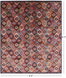 Tribal Persian Gabbeh Hand Knotted Wool Area Rug - 8' 0" X 9' 7" - Golden Nile