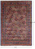 Persian Gabbeh Handmade Wool Rug - 4' 0" X 5' 10" - Golden Nile