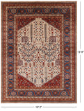 Ivory Persian Ziegler Hand Knotted Wool Area Rug - 10' 2" X 13' 9" - Golden Nile