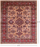 Super Kazak Hand Knotted Wool Area Rug - 8' 3" X 9' 9" - Golden Nile