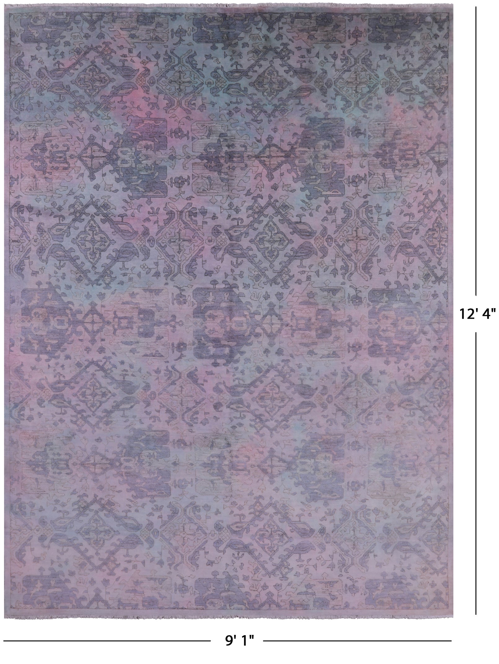 Full Pile Overdyed Handmade Wool Area Rug - 9' 1" X 12' 4" - Golden Nile