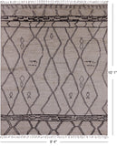 Ivory Tribal Moroccan Hand Knotted Wool Area Rug - 8' 4" X 10' 1" - Golden Nile