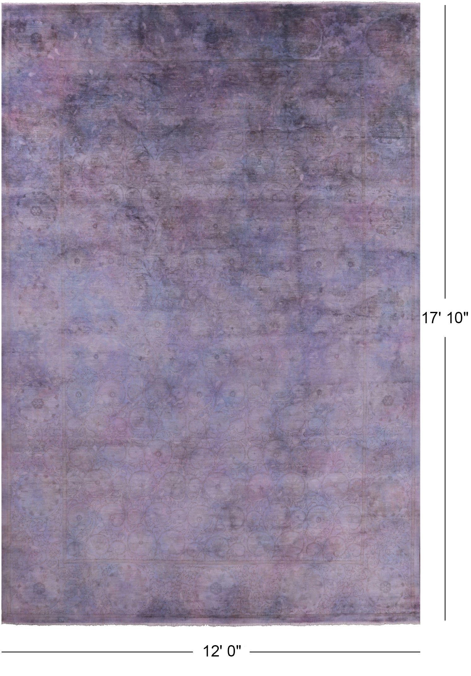 Full Pile Overdyed Hand Knotted Wool Area Rug - 12' 0" X 17' 10" - Golden Nile