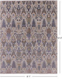 Ivory Contemporary Hand Knotted Wool & Silk Area Rug - 8' 1" X 10' 3" - Golden Nile