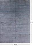 Grey Savannah Grass Hand Knotted Wool & Silk Area Rug - 10' 2" X 14' 3" - Golden Nile