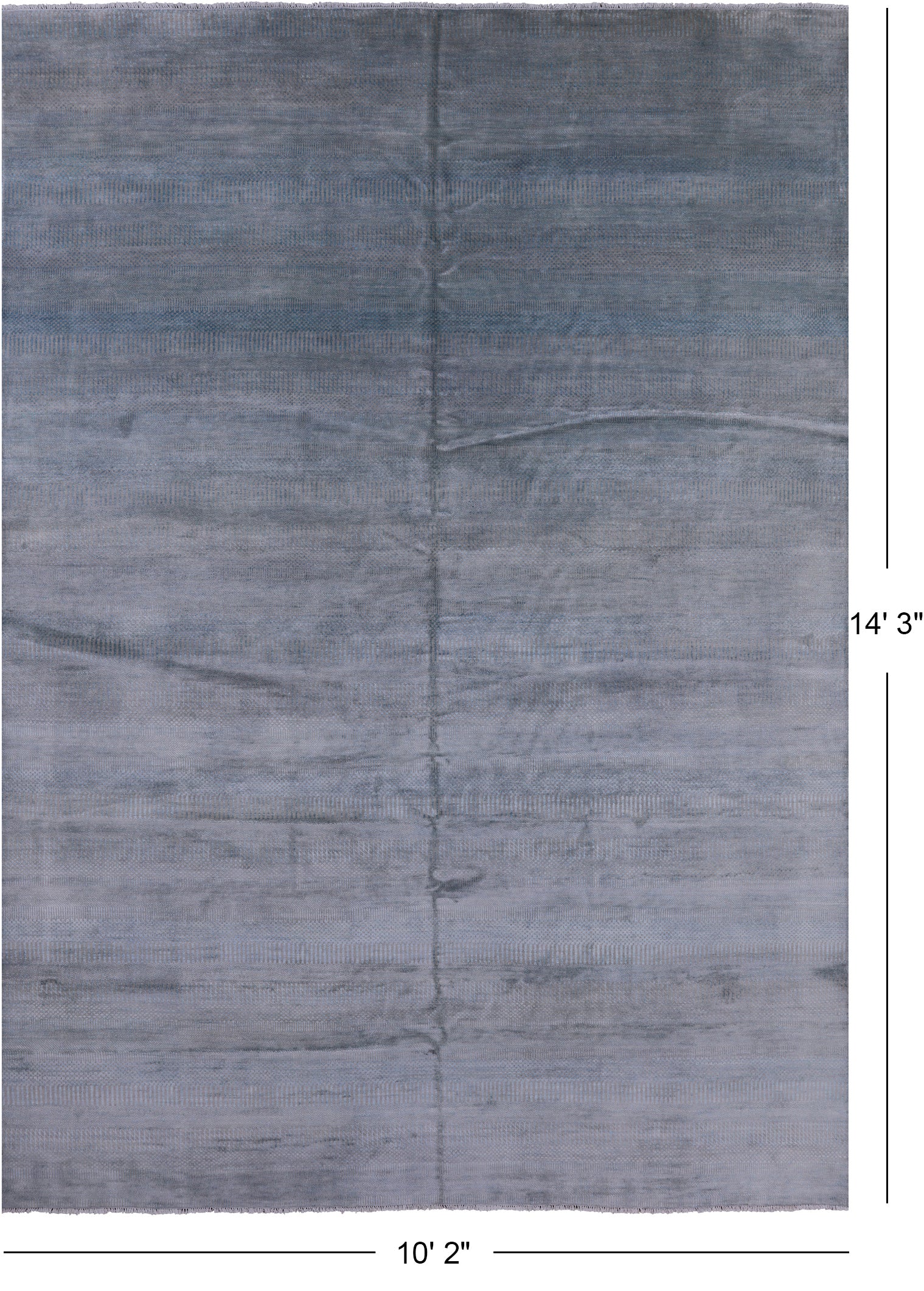 Grey Savannah Grass Hand Knotted Wool & Silk Area Rug - 10' 2" X 14' 3" - Golden Nile
