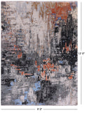 Modern Handmade Wool & Silk Rug - 9' 0" X 12' 0" - Golden Nile