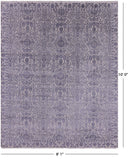 Grey Modern Hand Knotted Wool & Silk Rug - 8' 1" X 10' 0" - Golden Nile