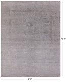 Grey Modern Handmade Wool & Silk Rug - 8' 1" X 10' 2" - Golden Nile