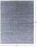 Grey Modern Hand Knotted Wool & Silk Rug - 7' 11" X 10' 4" - Golden Nile