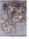 Modern Abstract Handmade Wool & Silk Rug - 9' 1" X 12' 3" - Golden Nile