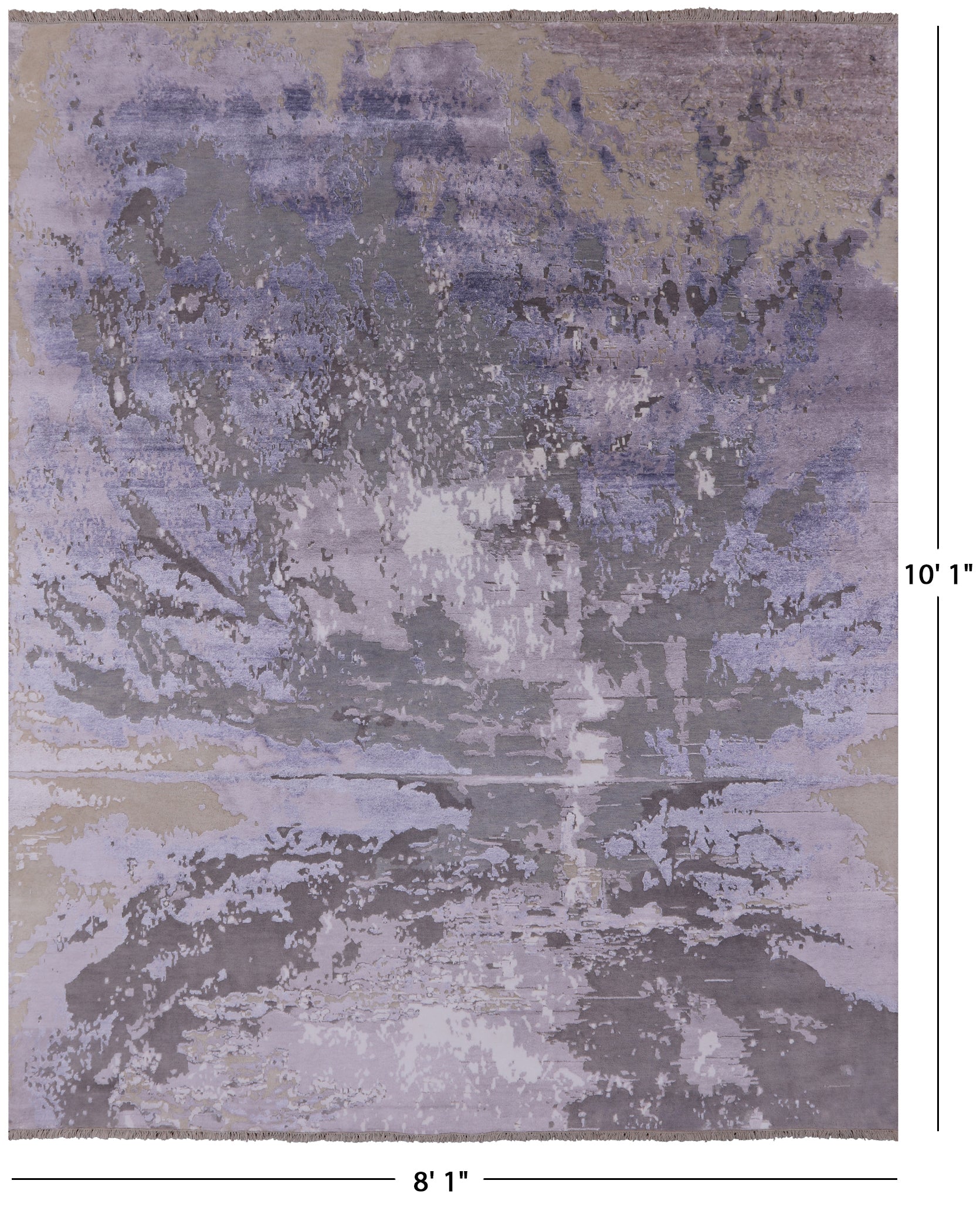 Modern Handmade Wool & Silk Rug - 8' 1" X 10' 1" - Golden Nile