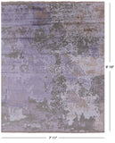 Modern Abstract Hand Knotted Wool & Silk Rug - 7' 11" X 9' 10" - Golden Nile