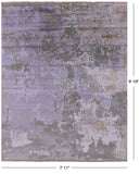 Modern Abstract Hand Knotted Wool & Silk Rug - 7' 11" X 9' 10" - Golden Nile